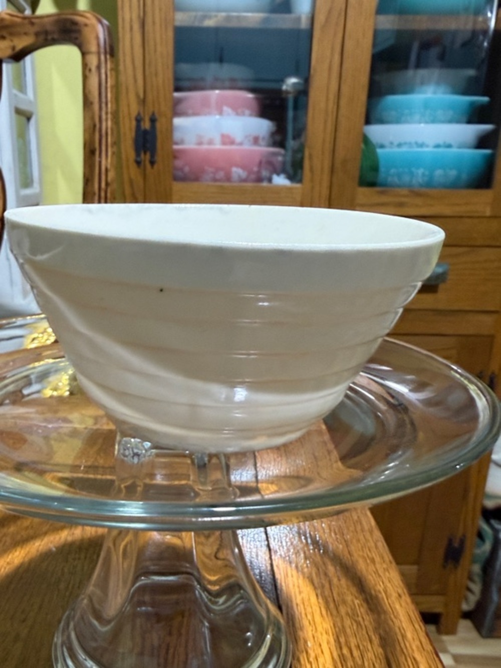 Vintage Bauer USA stoneware stained cream small cereal ribbed bee hive bowl - Picture 2 of 9